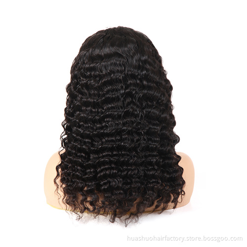 Best Wholesale Cuticle Aligned Hair Loose Deep Brazilian Virgin Hair Wigs 13X6 180% Density Pre-plucked Swiss lace Wig